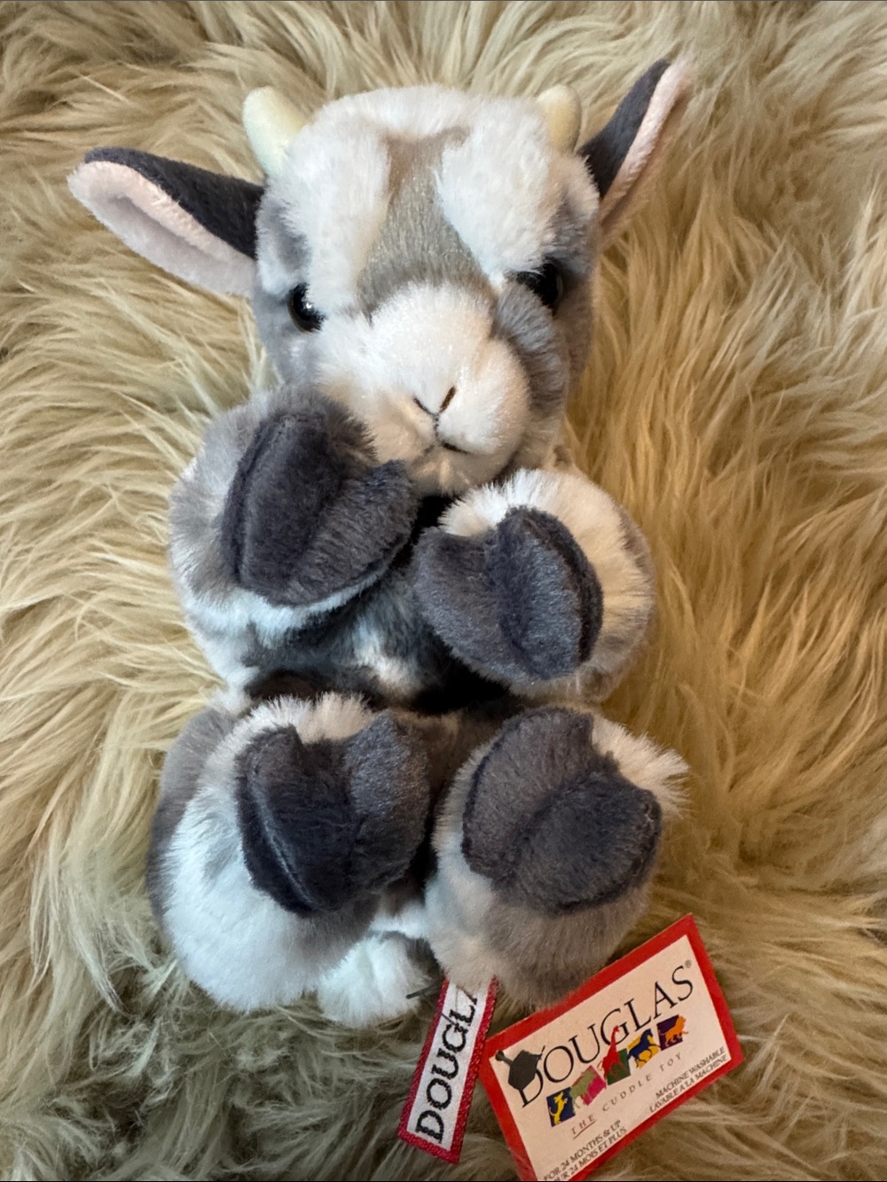 Douglas Gray & White Plush Bunny Toy for Small Pets - Picture 2 of 5